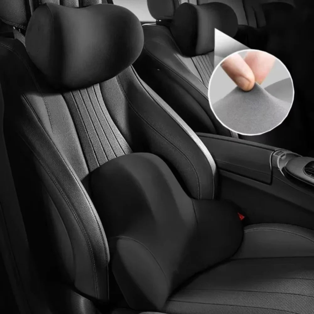 Car Headrest Seat Lumbar Support Black Neck Pillow For Car Supplies Universal Neck Pillow Waist Cushion Car Seat Car Assesories