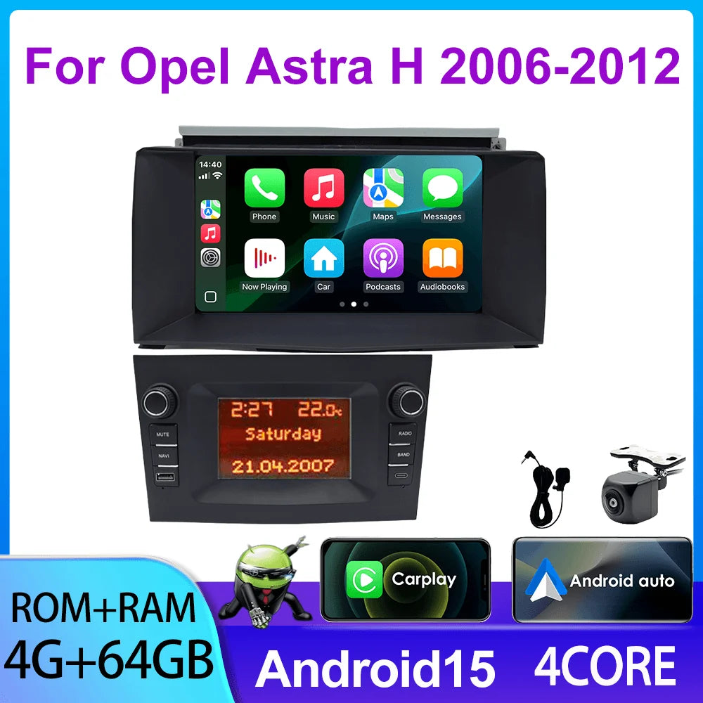 7inch Car GPS Navigation System for Opel Astra H 2006-2012 HeadUnit Radio with Wireless Carplay Multimedia CD DVD Autoradio