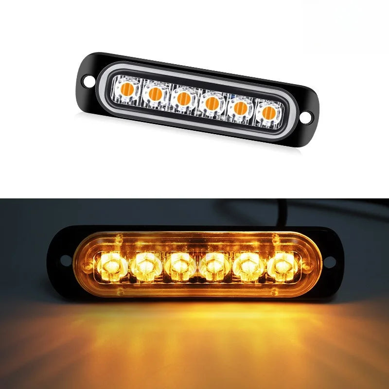 1/2PCS Strobe Light 12V/24V 6LED Truck Trailer Lights Stroboscopes LED Car Light Emergency Warning Hazard Flash Light