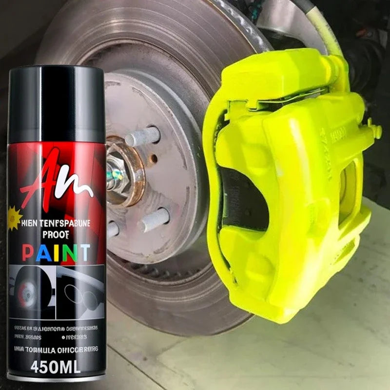 High Temp Resistance DIY Brake Caliper Paint 2K Aerosol Spray Can Glossy Glamour Finish Black Yellow Blue Red Green Silver gold