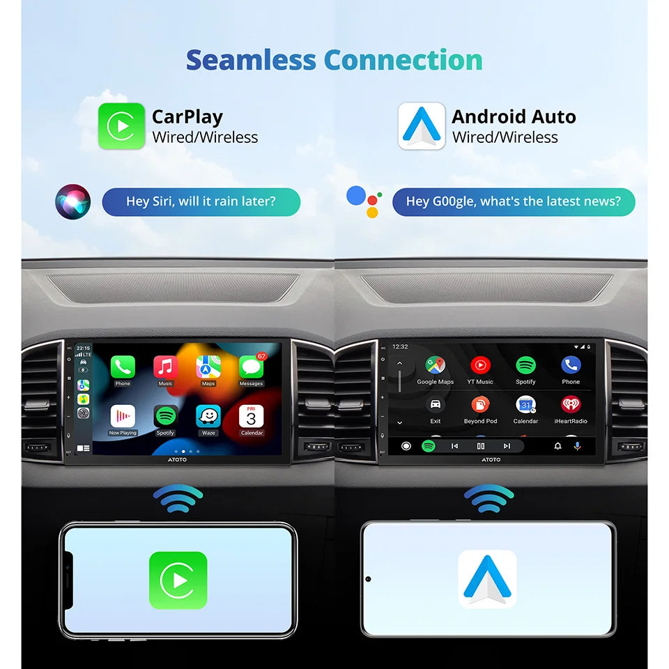 ATOTO 7 inch 2Din Android Car Multimedia Player Carplay Screen Android Auto Bluetooth Radio Double 2 Din Car Stereo A5L A5 Lite