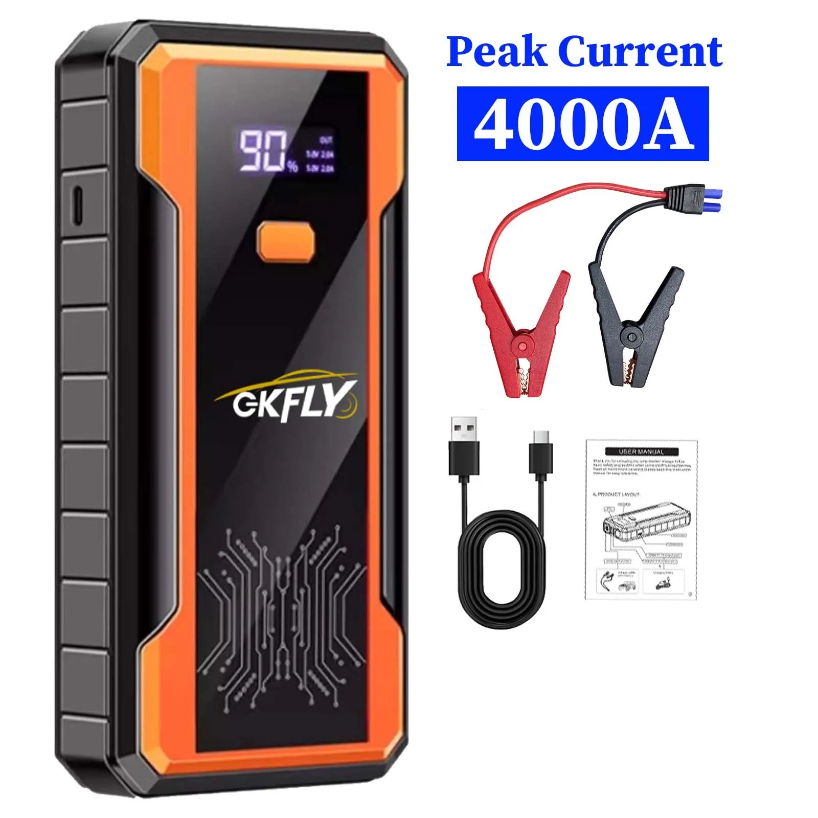 Portable 4000A Jump Starter 150PSI Air Pump Power Bank 4 In 1 Air Compressor Cars Battery Starters Starting Auto Tyre Inflator