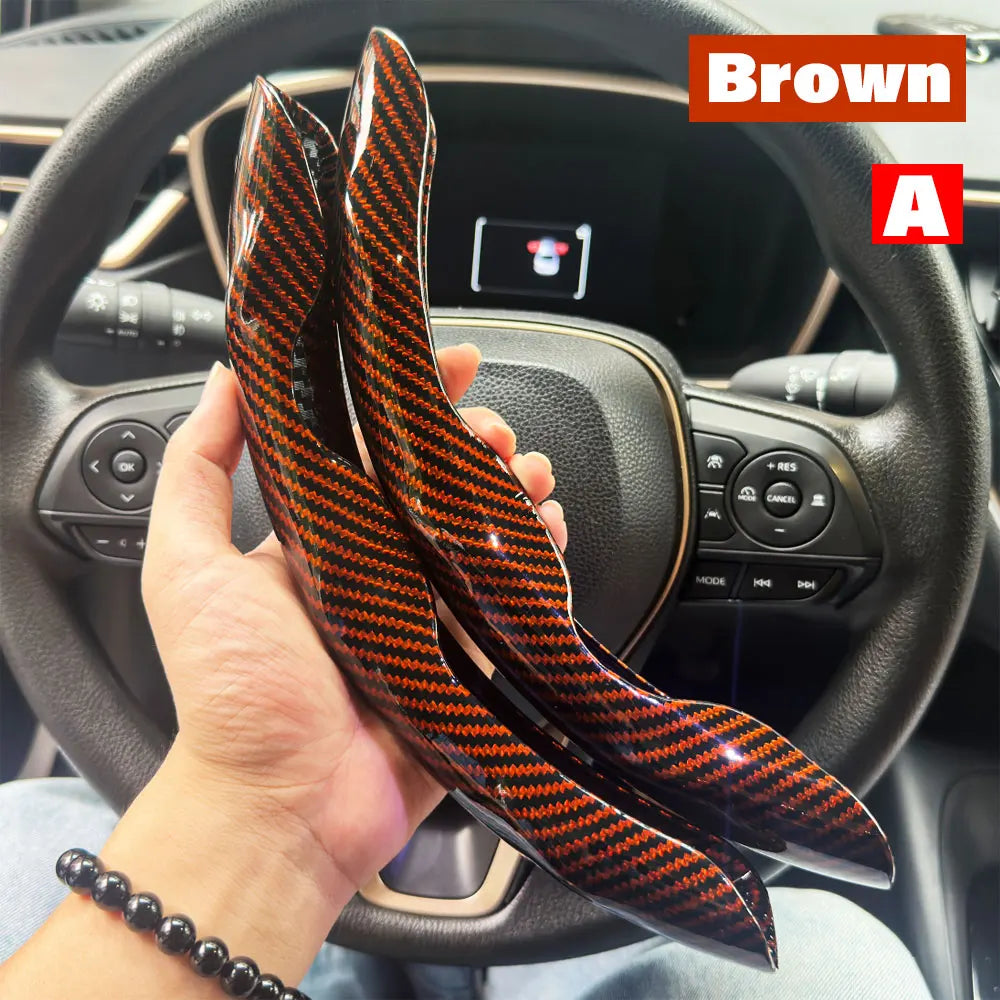 2PCS Car Steering Wheel Cover Warm Winter 38cm Round Steery Wheel Universa Glossy Laser Carbon Fiber Auto Interior Accessories