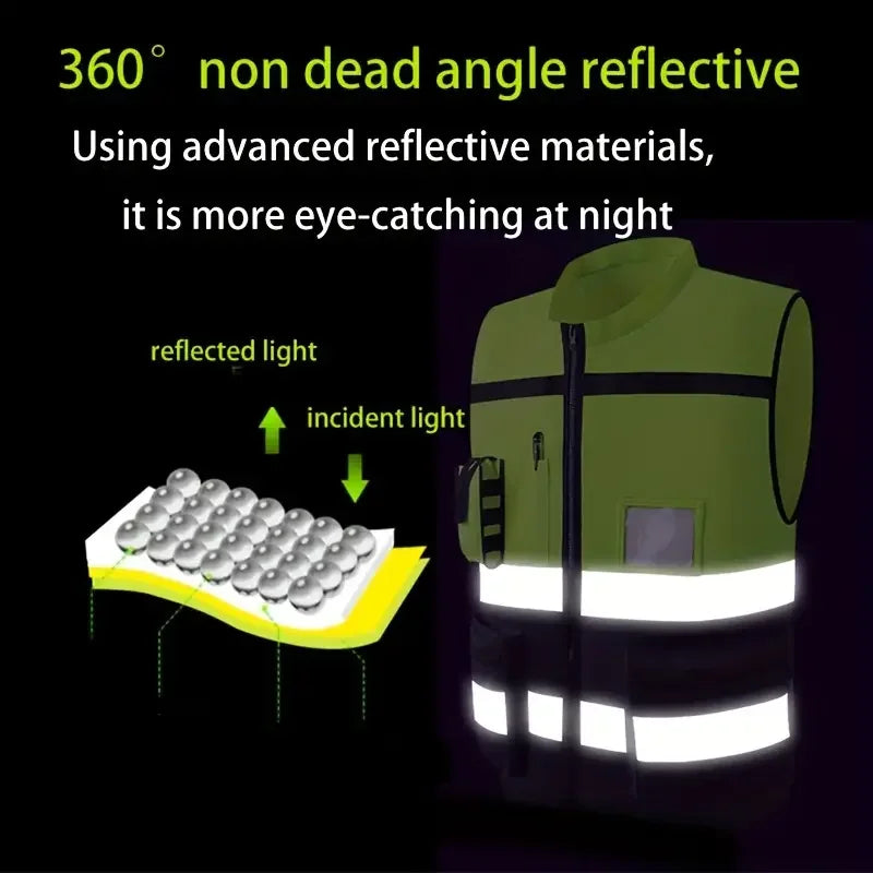 High Brightness Strip Unisex Vest Breathable Workwear Multi Pocket Protective Clothing Safety For Night Running Bike Factory