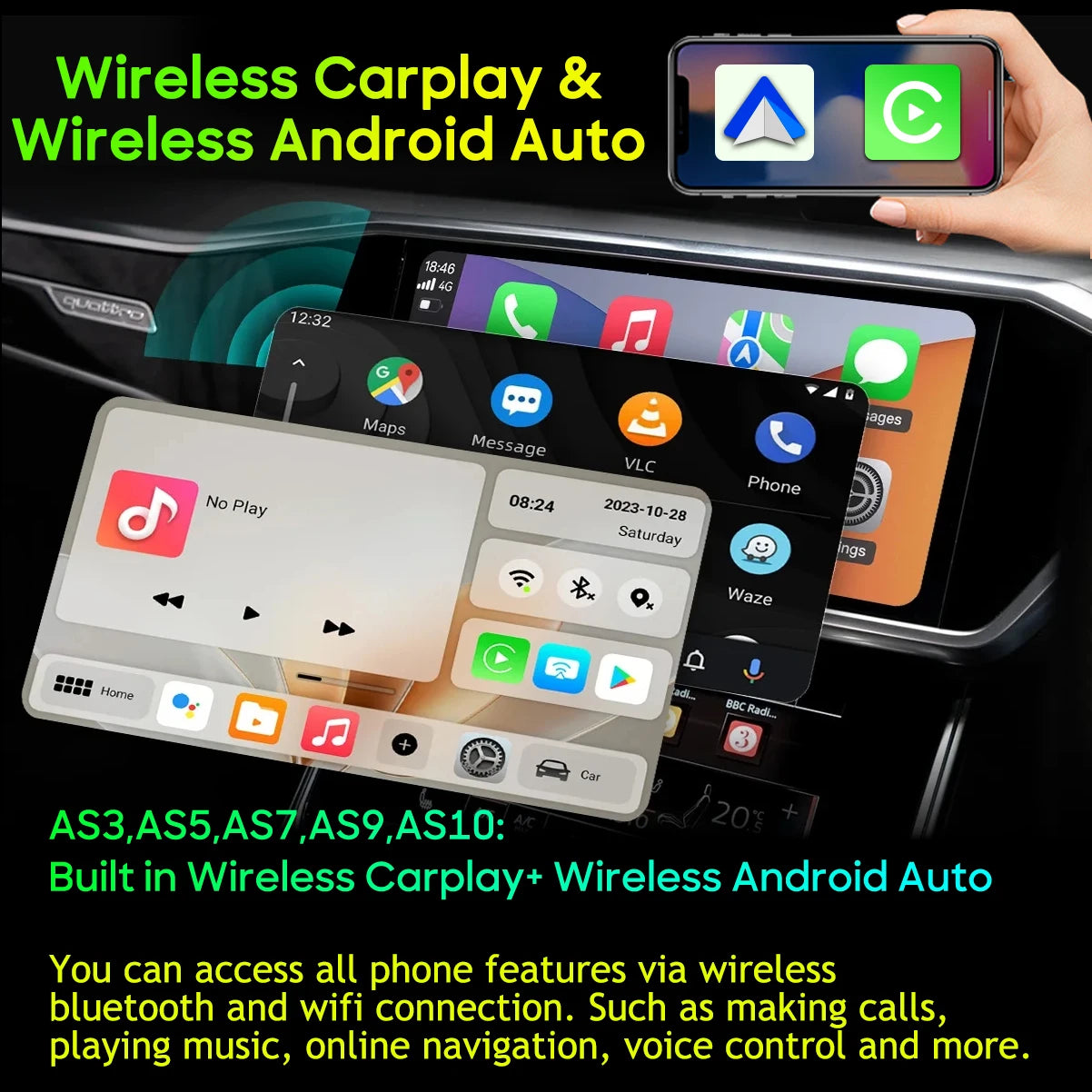 Car Radio Carplay 9.7 Inch For Ford Focus 3 Mk 3 2011 2012-2019 Navigation GPS Android Auto Android 15 5G Wifi Unit No 2din DVD