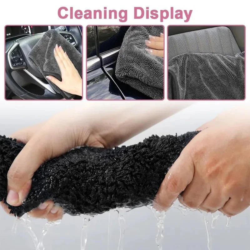 40x60CM/60x90CM Microfiber TowelsUltra-Thick Car Washing Towel Auto Extra Soft Rag Car Care Cleaning Drying Cloth New 2025