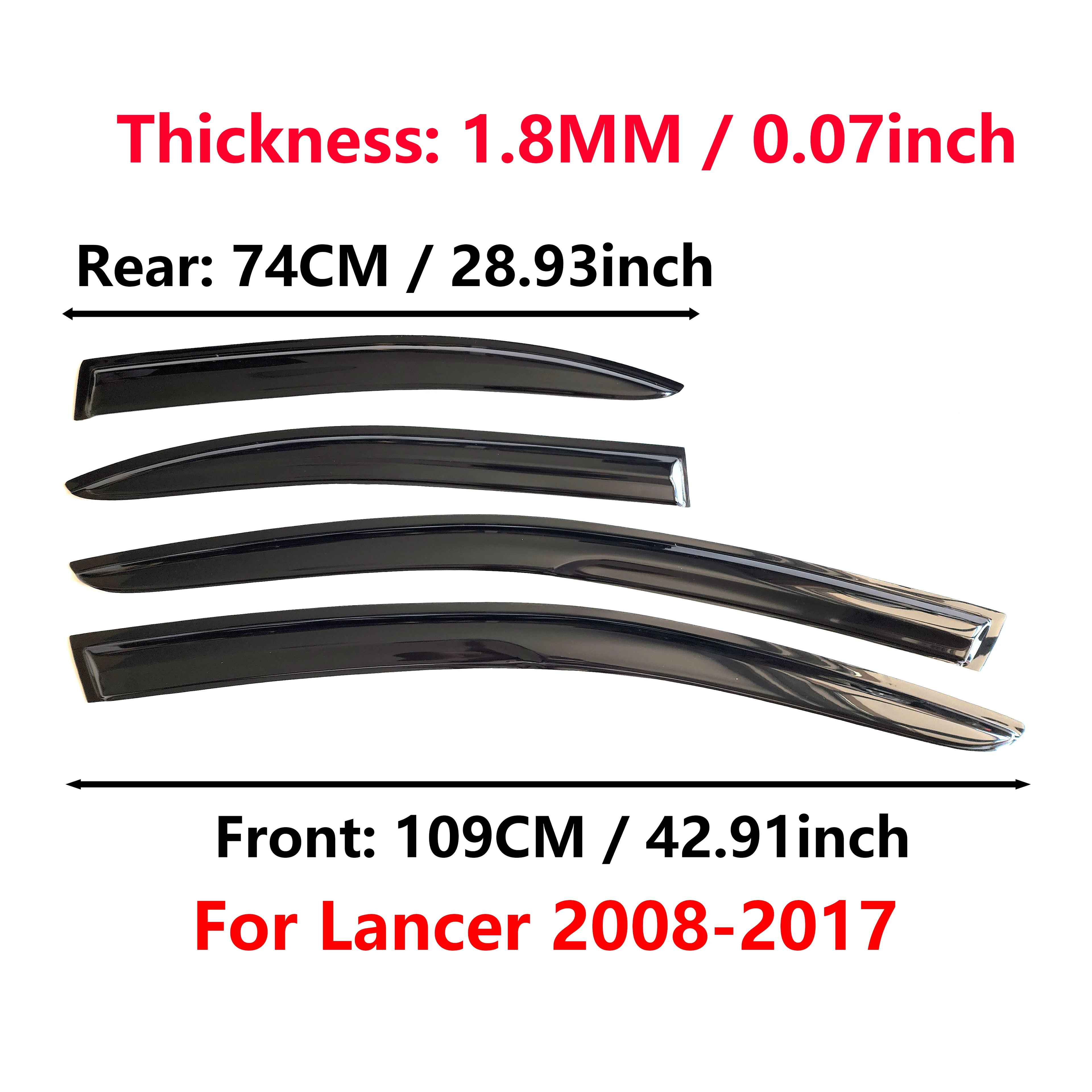 Window Visor for Lancer 2008-2017 Sedan (Not suitable for Sportback)| 4pcs Rain Guard Wind Deflector| Car Weather Shield