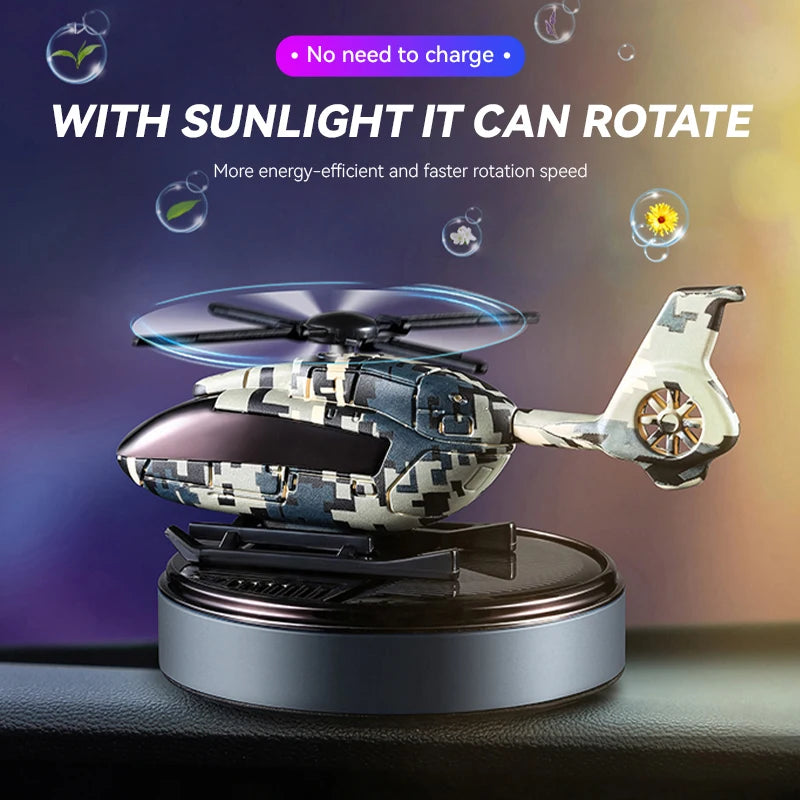 Unscented DIY Perfume helicopter solar car air fresheners rotating decorations ornaments dashboard fragrance aroma diffuser men