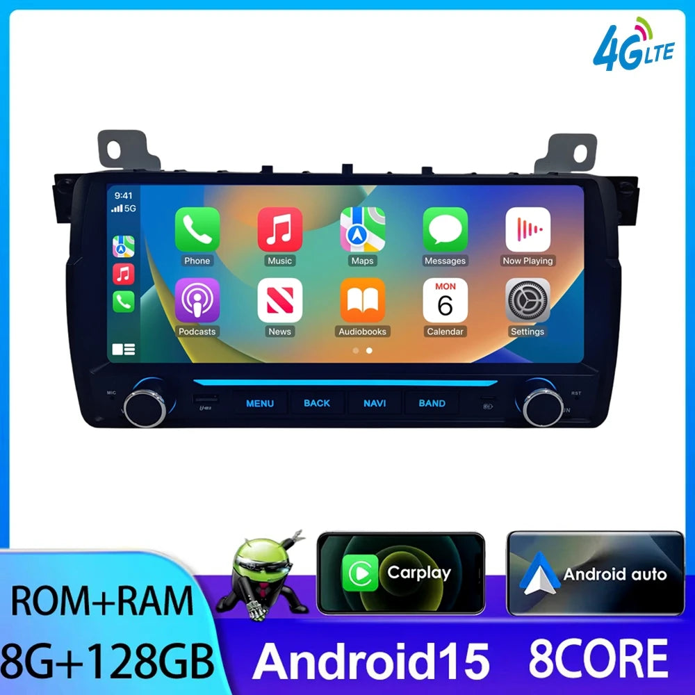 9.3'' For BMW 3 Series E46 1998 - 2006 Wireless CarPlay BT Car Radio Multimedia Player GPS Navi Android Auto Wifi Touch Screen