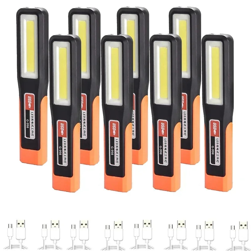 1/2/4/8PCS Bright COB LED Work Light Car Mechanic Lamp USB Rechargeable Flashlight Magnetic Torch Emergency Light Warning Light