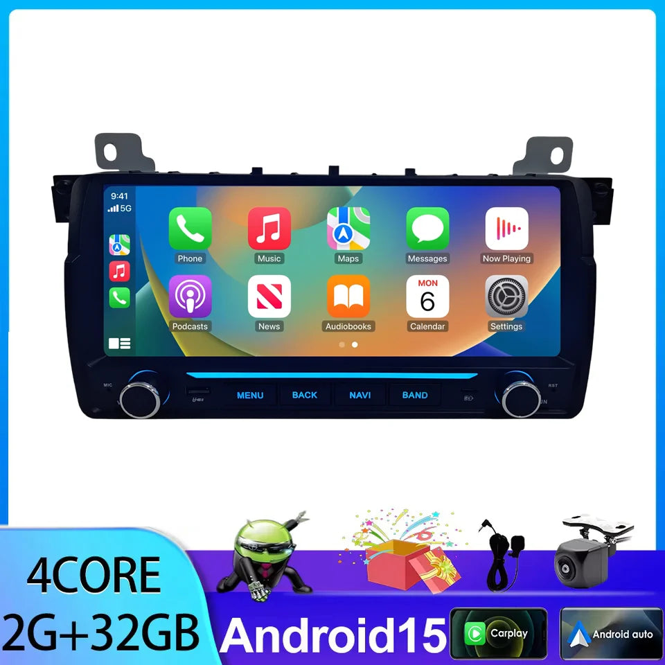 9.3'' For BMW 3 Series E46 1998 - 2006 Wireless CarPlay BT Car Radio Multimedia Player GPS Navi Android Auto Wifi Touch Screen