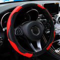 PU carbon fiber leather no inner ring car steering wheel cover is suitable for 14.5 - 15 inch car decoration items.