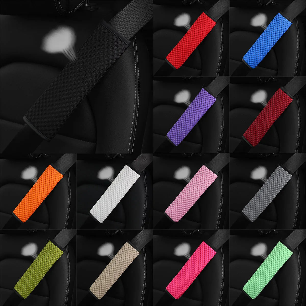 Massage Breathable Mesh Car Shoulder Guard Cover Interior Safety Belt Decorative Accessory