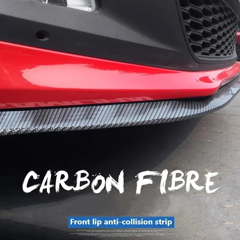 Universal Car Front Bumpers Anti Collision Strips Carbon Fiber Rubber Strip Car Front Bumper Lip for Car Lip Skirt Protector