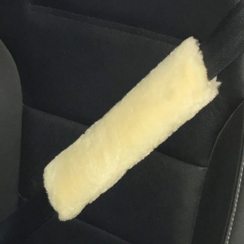 2pcs Soft Car Seatbelt Cover Sheepskin Seat Belt Pillow Pad Seat belt Safety Strap Cover Shoulder Pads For Bag Car Accessories