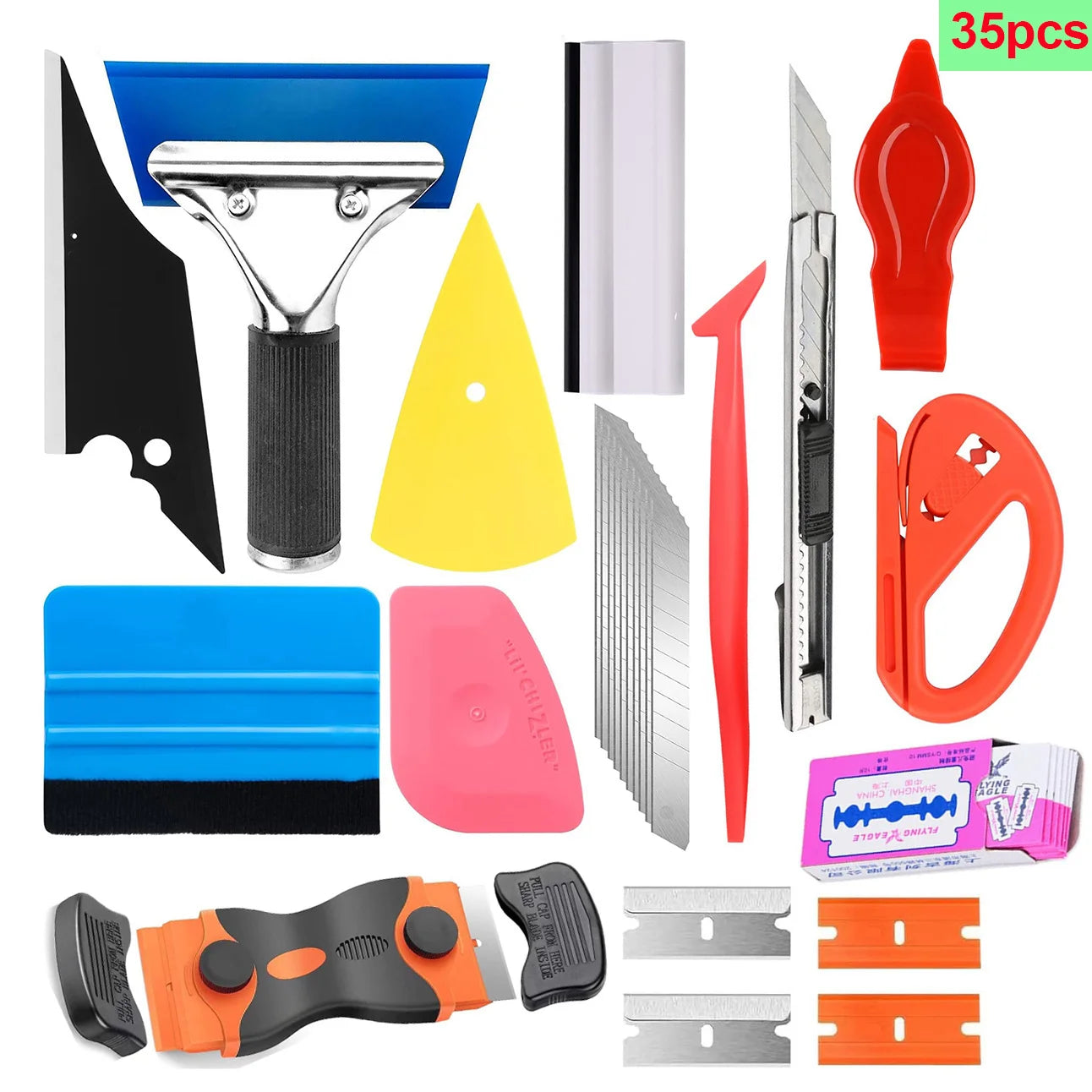 Car Wrapping Tools Kit Window Film Tinting Tool Vinyl Wrap Tool Kit Auto Foil Set Vinyl Tint Squeegee Scraper Cutter Knife