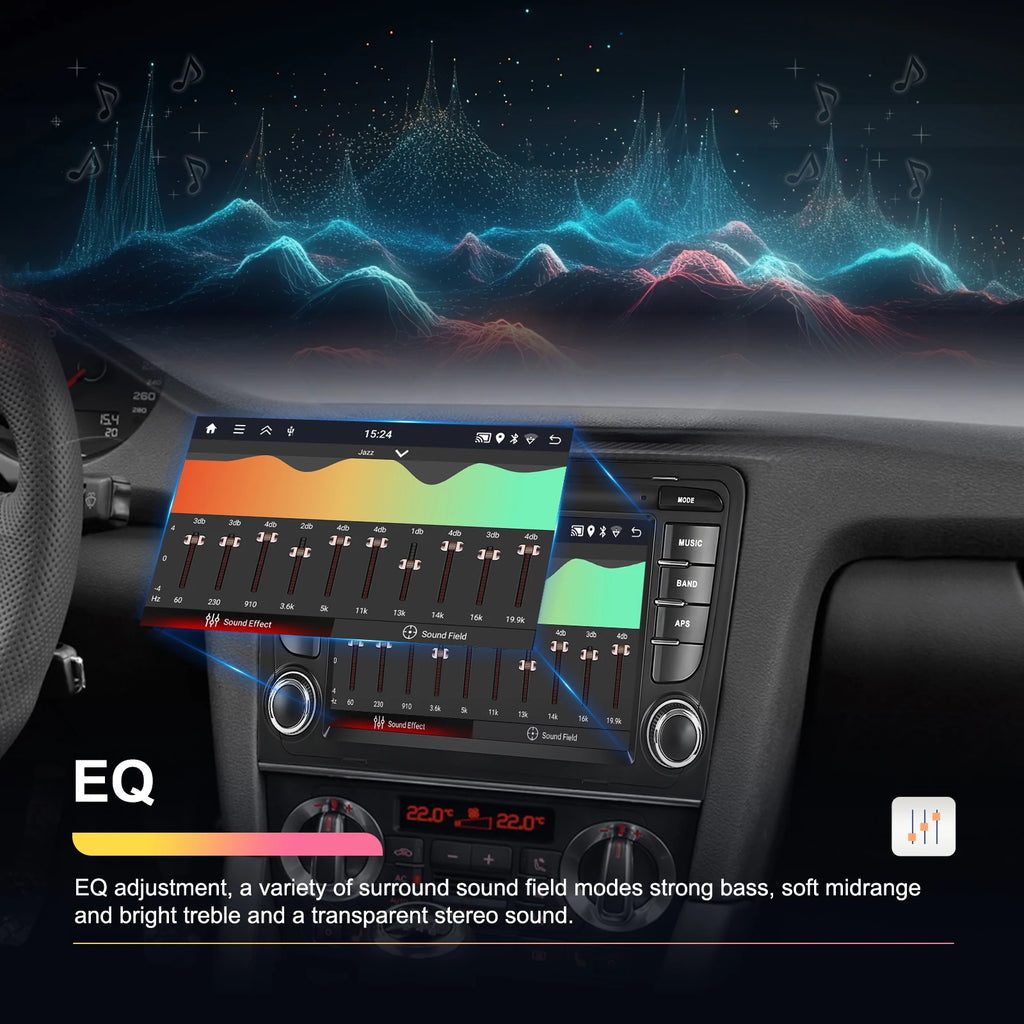 Podofo 2+64G 7'' Car Radio For Audi A3 8P 2003-2012 Multimedia Player GPS Navigation WIFI Carplay Android Auto EQ RDS Car Stereo