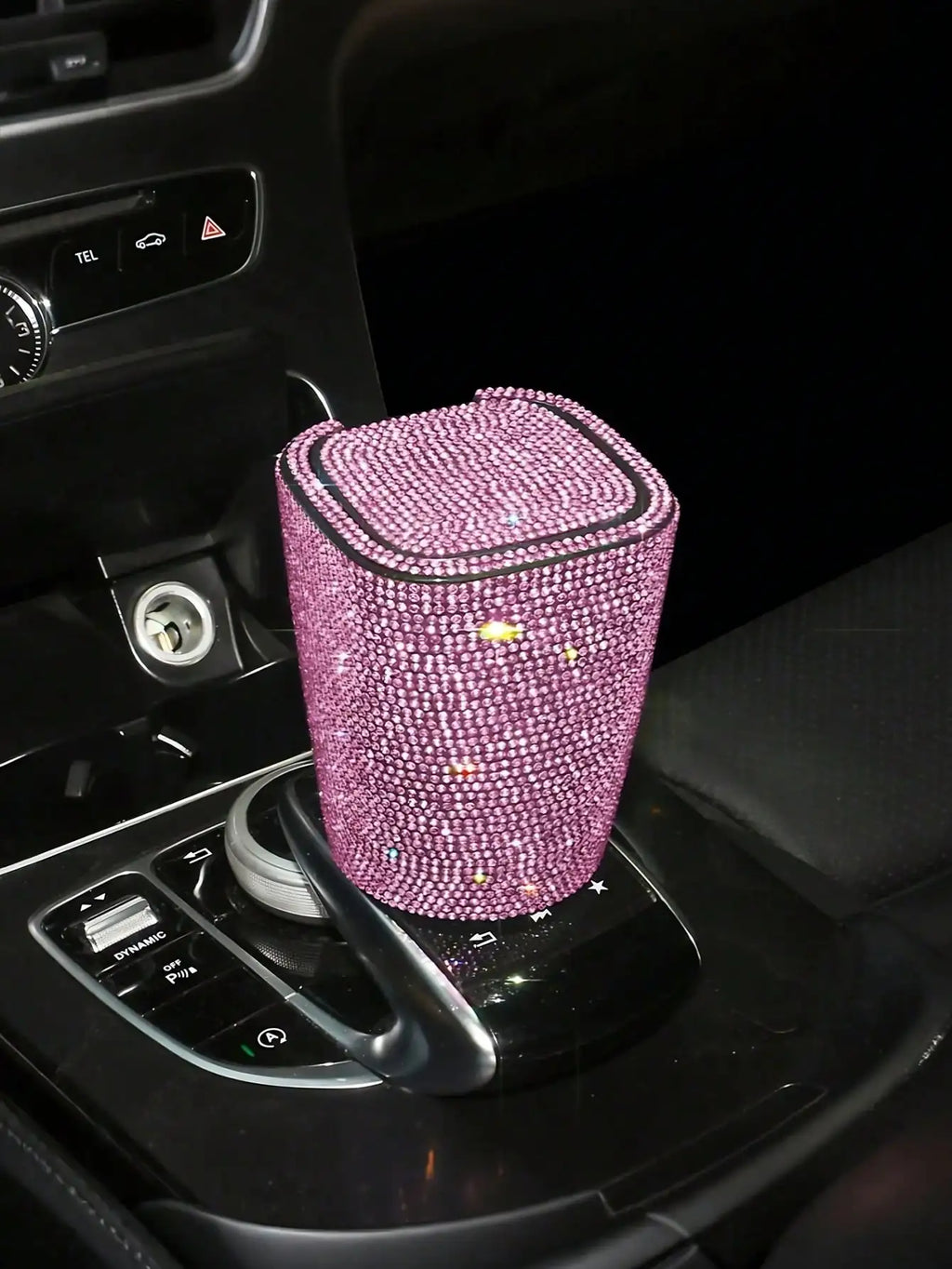 LED Crystal Car Ashtray w/Cover - Night Light, Dustproof, Heat-Resistant ABS, Compact & Stylish for Most Cars, Easy Clean Smoker