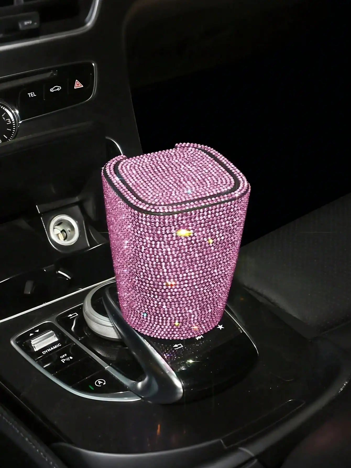LED Crystal Car Ashtray w/Cover - Night Light, Dustproof, Heat-Resistant ABS, Compact & Stylish for Most Cars, Easy Clean Smoker