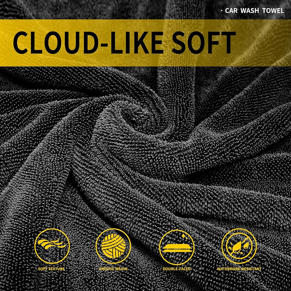Heavy-Duty Car Towel 1200GSM Super-Absorption Microfiber Drying Cloth Ultra-Soft Scratch-Free Car Detailing Towel