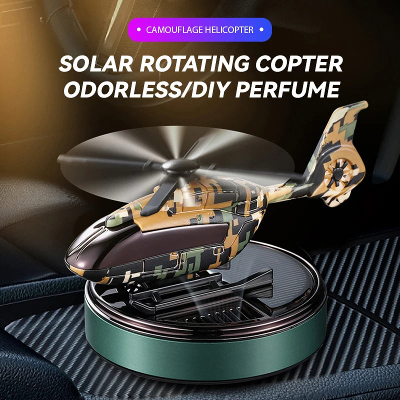 Unscented DIY Perfume helicopter solar car air fresheners rotating decorations ornaments dashboard fragrance aroma diffuser men