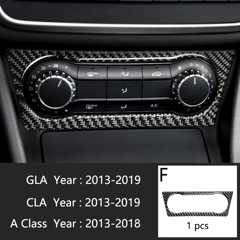 Car Styling Carbon fiber interior button panel Decoration Cover Trim Sticker frame For Mercedes Benz A Class W176 GLA X156 CLA
