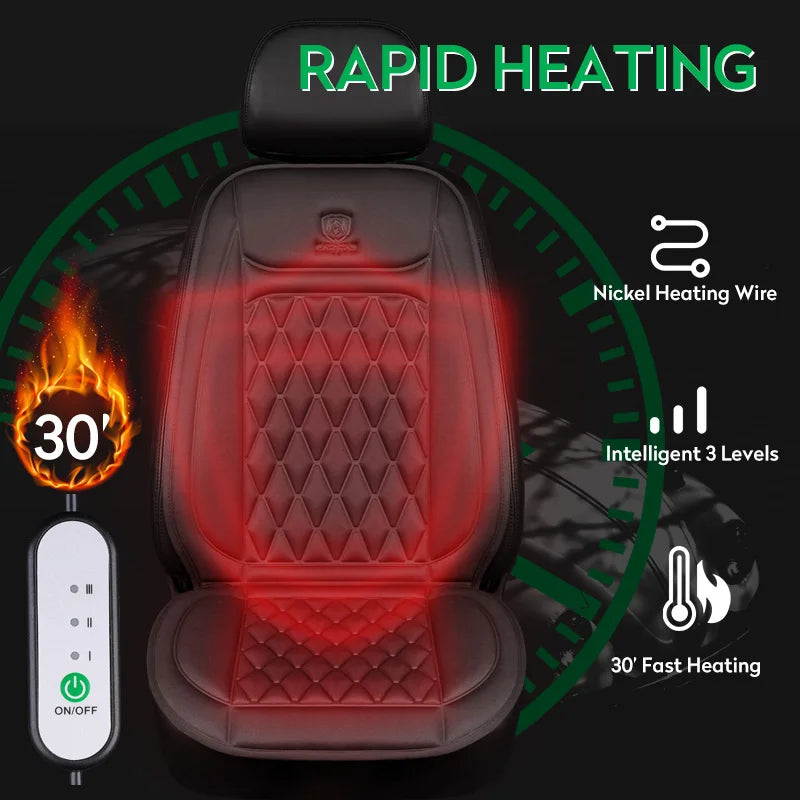 Universal Heated Car Seat Cushion 12V/24V Fast Heating Car Seat Covers Warm Winter Cloth/Flannel Automobile Seat Cover Heater