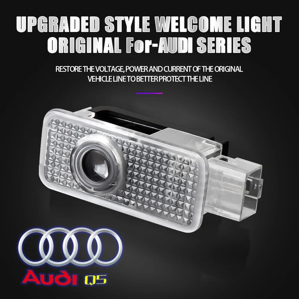 2Pcs HD Car Door Projector Laser Lamp Car Door Welcome Light For Audi Sline Q3 A5 A7 A3 Q5 Q7 A4L RS Quattro S3 S4 S6 S5 S7 S8