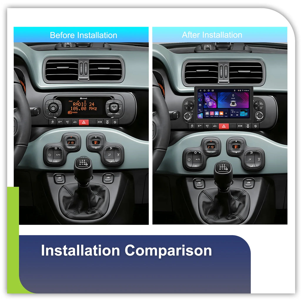 Podofo CarPlay Android Radio For Fiat Panda 2013-2020 Car Intelligent System 1din GPS Stereo Multimedia Player RDS FM Car Radio