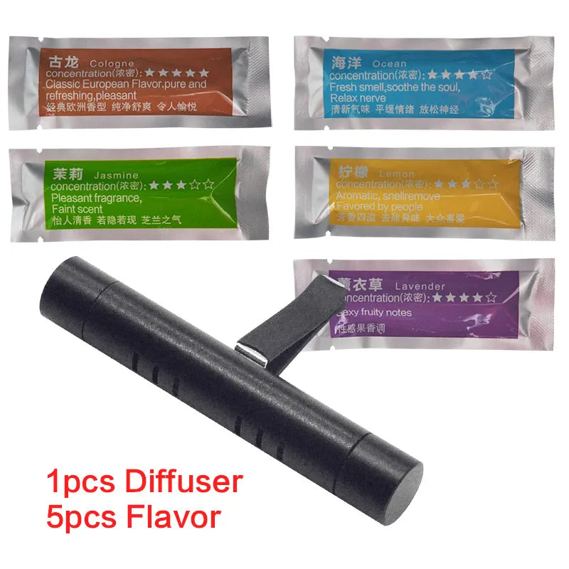 5pcs Car Air Freshener Tablet Air Vent Clip Replace Aroma Cotton Pads Perfume Fragrance Car Auto Purifier Supplement Accessories