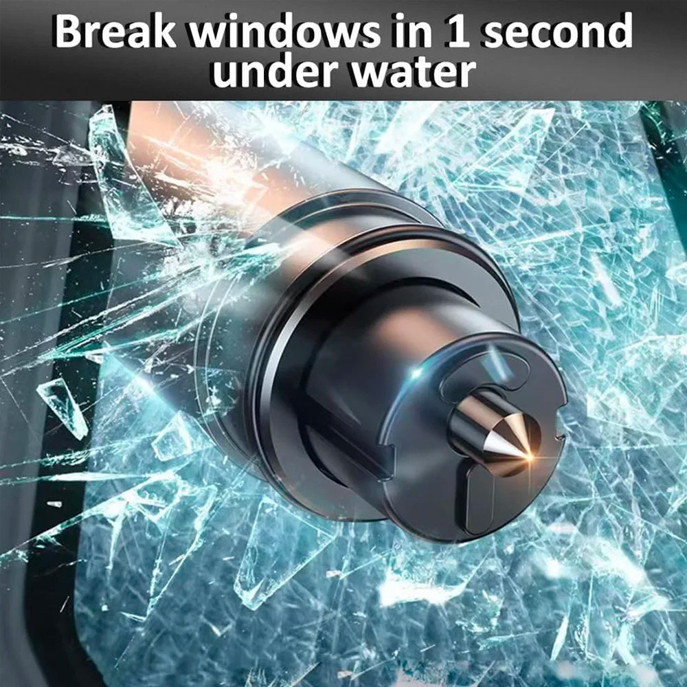 New 2 In 1 Car Safety Hammer Emergency Glass Breaker Cut The Seat Belt High Hardness Tungsten Steel Rescue Tool Auto Accessories