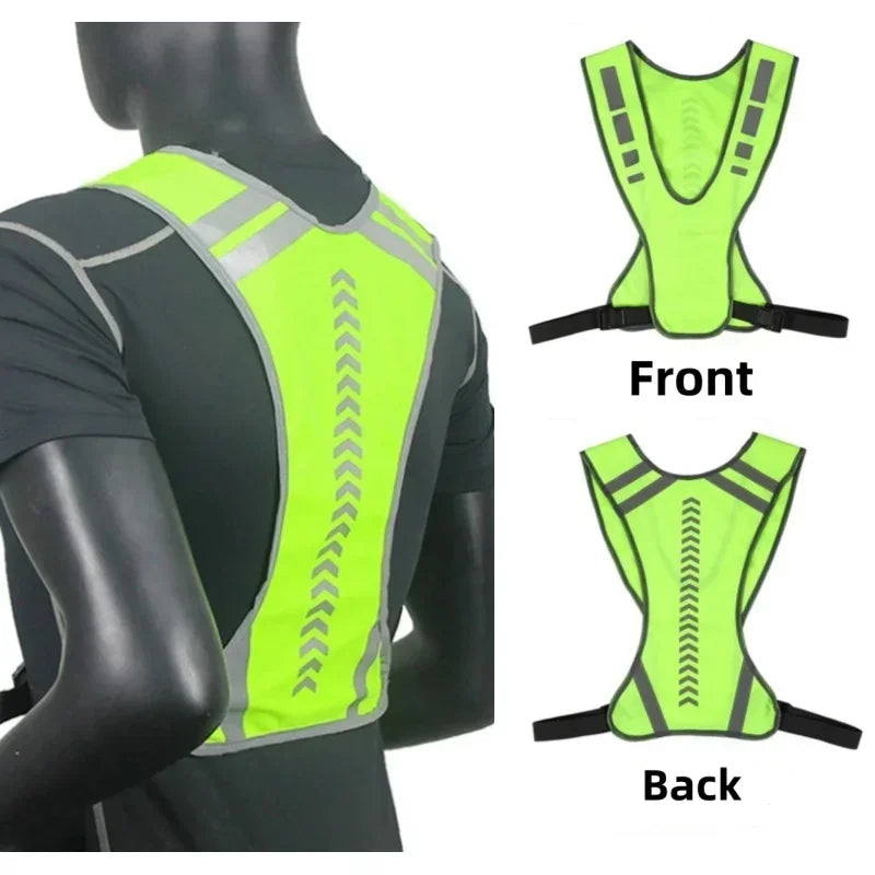 High Visibility Safety Highlight Night Motorcycle Reflective Cycling Vest Traffic Coat Night Running Working Reflective-Cloth