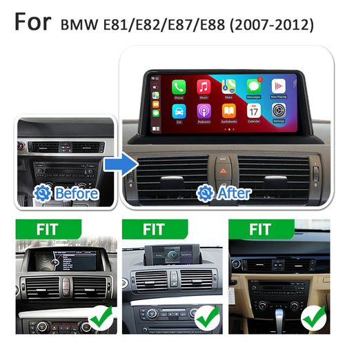 12.5" linux Screen Car Radio For BMW E81 E82 E87 E88 2005-2012 with Carplay Android Auto Bluetooth autolink airplay 2 DIN GPS 4G