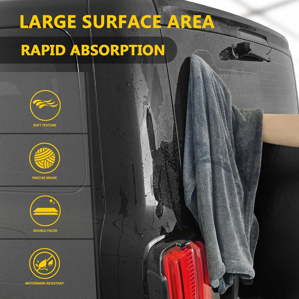 Heavy-Duty Car Towel 1200GSM Super-Absorption Microfiber Drying Cloth Ultra-Soft Scratch-Free Car Detailing Towel