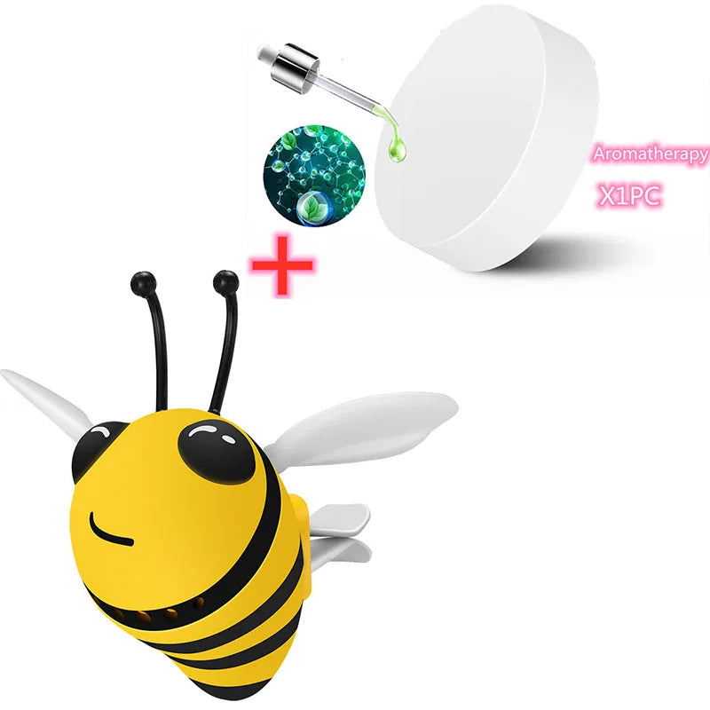Cute Bee Aromatherapy Car Air Outlet Decoration Perfume Clip Air Freshener Purifier Diffuser Perfume Refill Auto Accessories