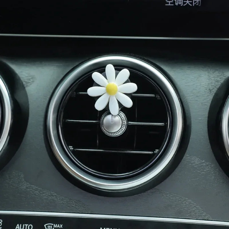 Cute Car Perfume Clip Flower Air Outlet Car Air Freshener Peach Blossom Aroma Diffuser Car Decoration Accessories Fresh Air