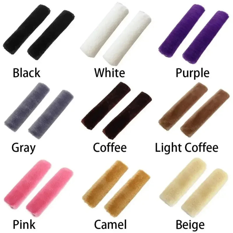 2pcs Soft Car Seatbelt Cover Sheepskin Seat Belt Pillow Pad Seat belt Safety Strap Cover Shoulder Pads For Bag Car Accessories