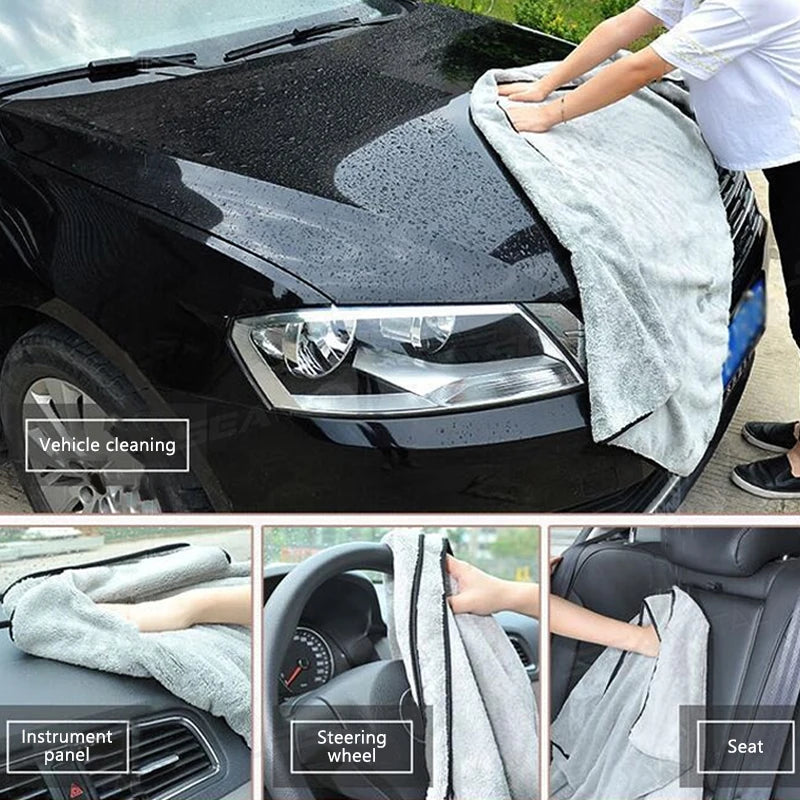 SEAMETAL Thicken Large Car Wash Towel 120X50CM High-Absorbent Drying Cloth Ultra Soft Scratch Free Cleaning Towel Car Detailing