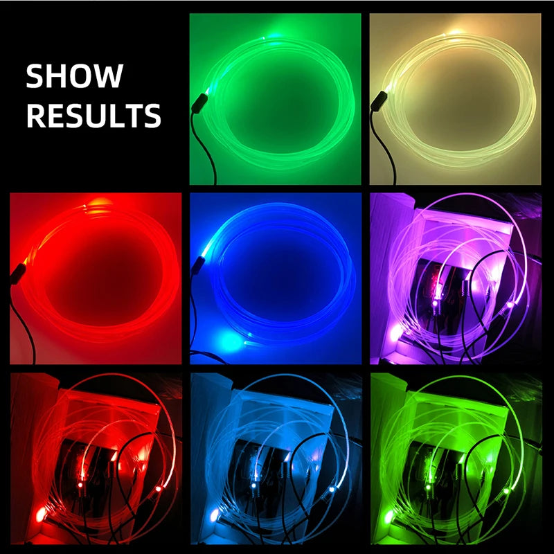 3M/5M/6M/8M Fiber Optic Neon Wire Extended Strip Invisible Light Guide Accessories for Car Interior Ambient Lighting Equipment