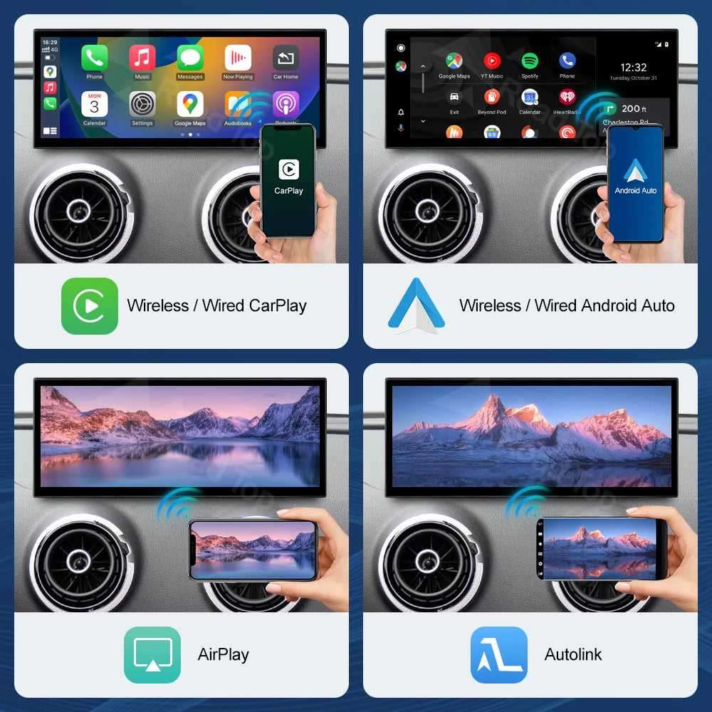 12.3 inch Touch Screen Multimedia Display For Audi A3 2014-2019 Airplay Miracast Function Wireless Carplay Android Auto