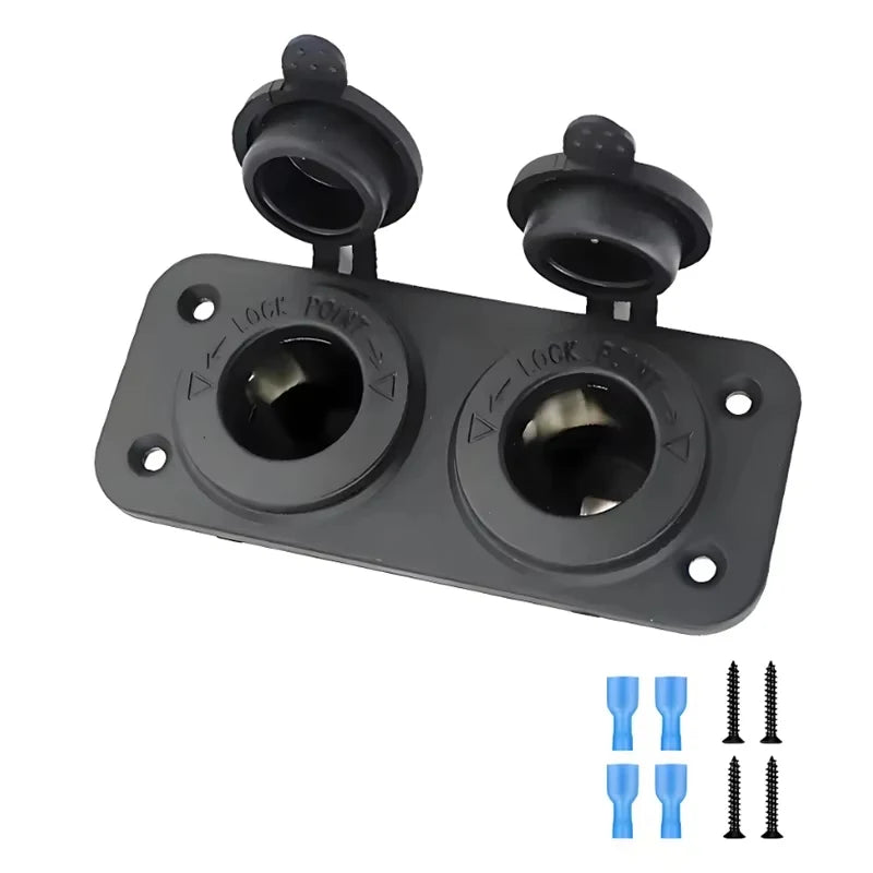 Dual USB Car Cigarette Lighter Socket Splitter 12V Charger Power Adapter Outlet Accessories for Auto Boat Motorcycle Marine RV
