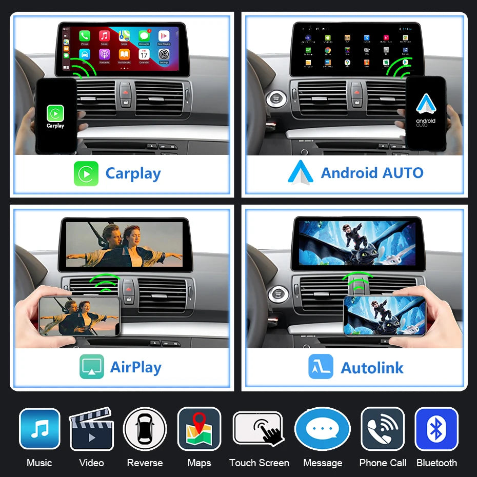 12.5" linux Screen Car Radio For BMW E81 E82 E87 E88 2005-2012 with Carplay Android Auto Bluetooth autolink airplay 2 DIN GPS 4G