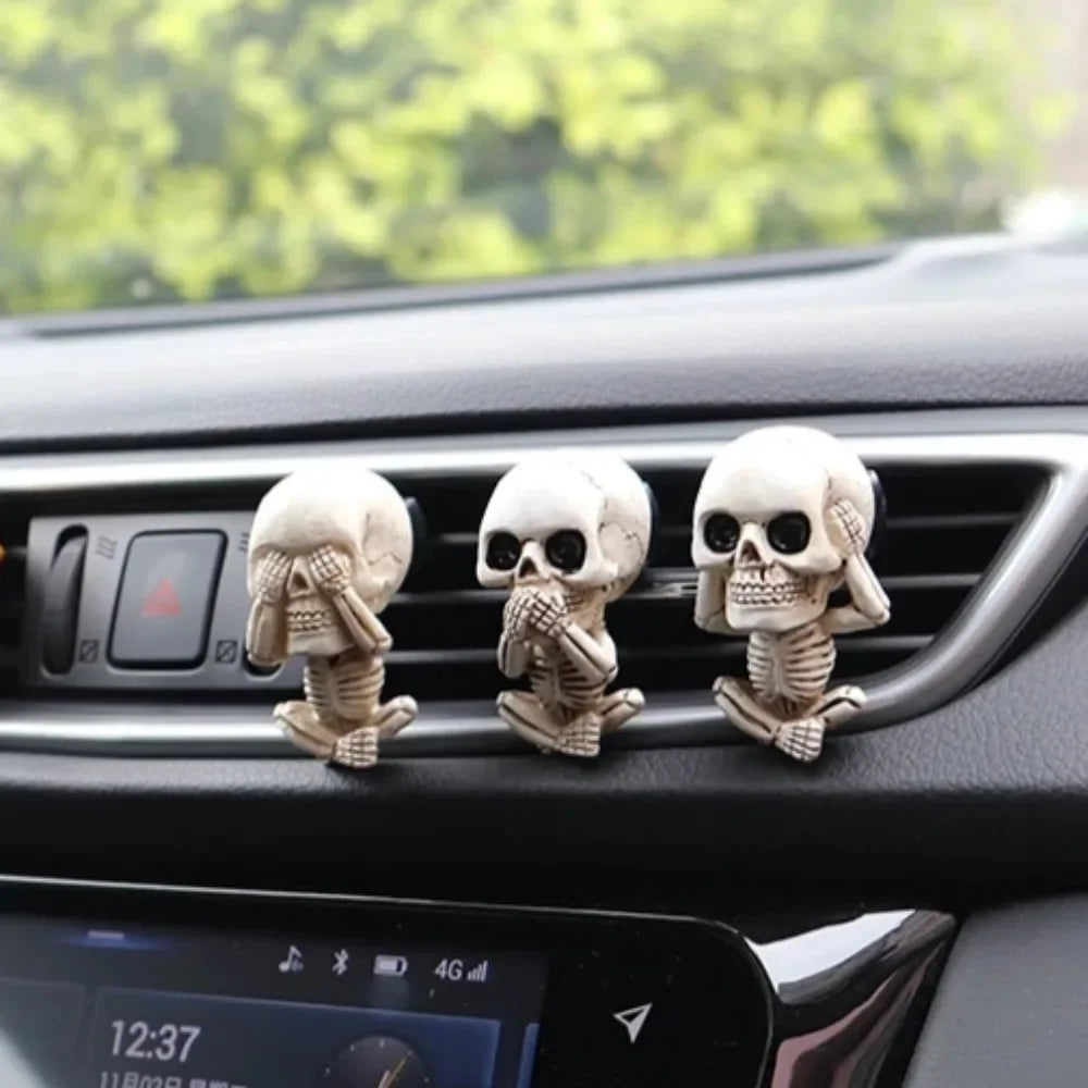 Car Air Outlet Aroma Car Perfume Tablet Car Decoration Halloween Car Decoration Skull Aromatherapy Clip