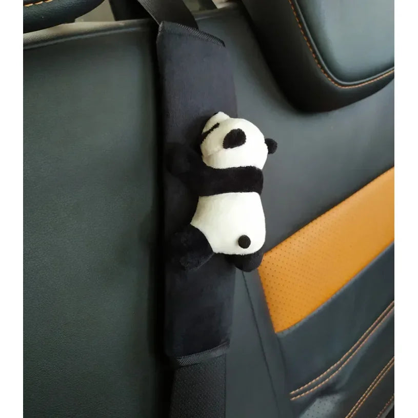 Automobile Safety Belt Decoration Cartoon Panda Safety Belt Shoulder Pad Plush Automobile Accessories Car Decorations
