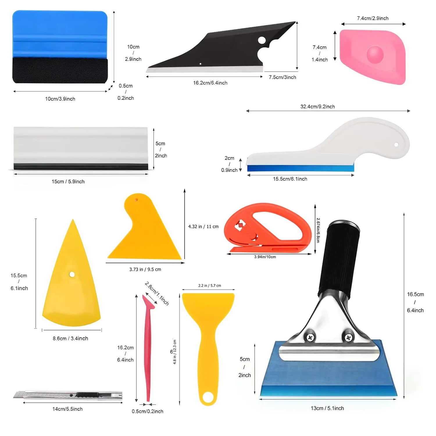 Car Wrapping Tools Kit Window Film Tinting Tool Vinyl Wrap Tool Kit Auto Foil Set Vinyl Tint Squeegee Scraper Cutter Knife