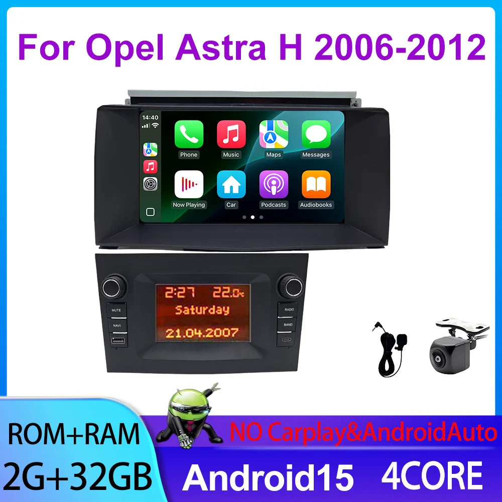 7inch Car GPS Navigation System for Opel Astra H 2006-2012 HeadUnit Radio with Wireless Carplay Multimedia CD DVD Autoradio