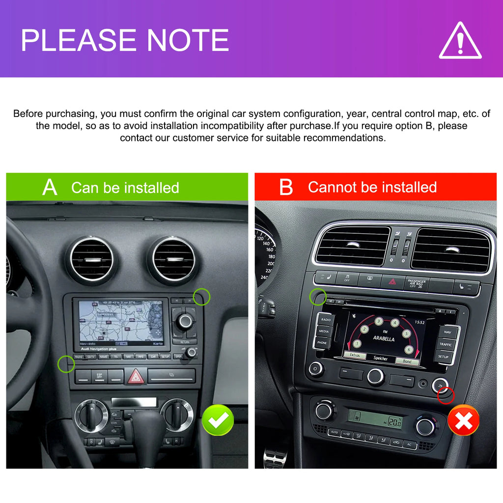 Podofo 2+64G 7'' Car Radio For Audi A3 8P 2003-2012 Multimedia Player GPS Navigation WIFI Carplay Android Auto EQ RDS Car Stereo