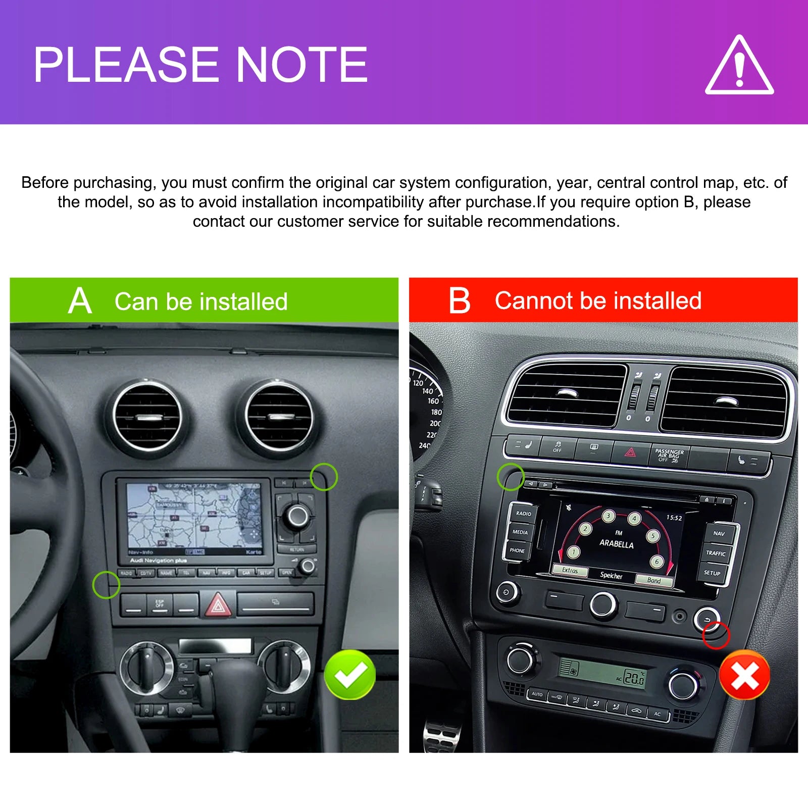 Podofo 2+64G 7'' Car Radio For Audi A3 8P 2003-2012 Multimedia Player GPS Navigation WIFI Carplay Android Auto EQ RDS Car Stereo