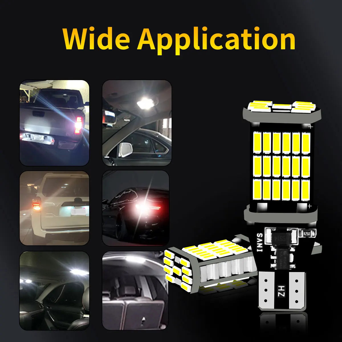 10PCS T15 W16W 921 912 T16 T10 902 LED Bulbs High Power 45pcs 4014SMD Super Bright 1200LM Replace for Car Reversing Light White