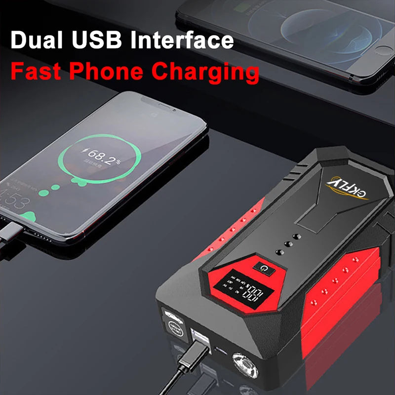 GKFLY 2000A 3000A 4000A Car Jump Starter Big Power Bank Car Battery Booster 12V Car Starting Device for Petrol  6.0L Diesel 5.0L